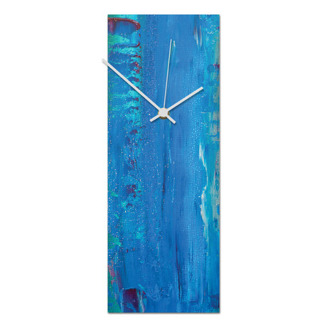 Urban Blue Clock (16"H x 6"W x 1"D)