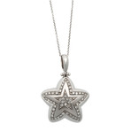 Vintage Recarlo 18k Two-Tone Gold Diamond Star Pendant Necklace