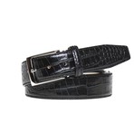 Mock Croc Leather Belt // Black + Black (34)