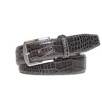 Mock Croc Leather Belt // Slate + Gray (40)