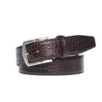Mock Croc Leather Belt // Dark Brown + Navy (40)