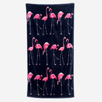 Flamingo Beach Towel // Navy