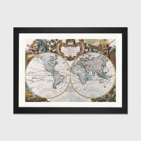 Antique Double Hemisphere Map // Unknown Artist
