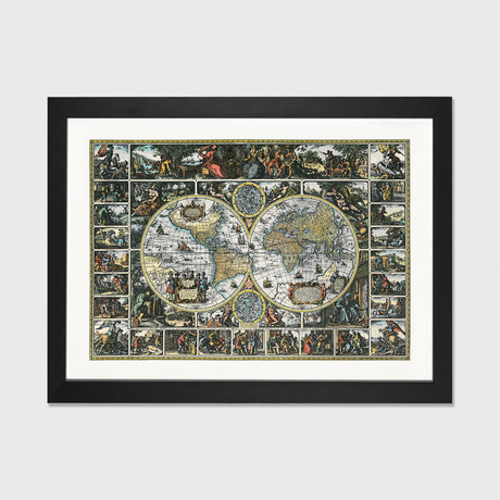 Antique World Map II // Interlitho Designs (24" W x 16" H x 1" D)