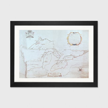 Map of the Great Lakes // Jolliet (24" W x 16" H x 1" D)
