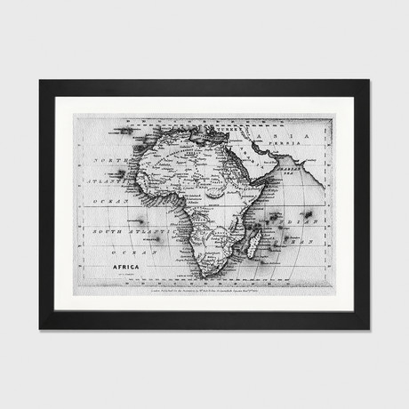 Map of Africa, engraved // Thomas Stirling (24" W x 16" H x 1" D)