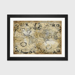 Antique World Map // Russell Brennan (24" W x 16" H x 1" D)