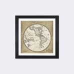 French World Map III // Sue Schlabach (16" W x 16" H x 1" D)