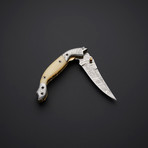 Damascus Liner Lock Folding Knife // 2737