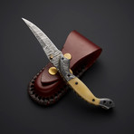 Damascus Liner Lock Folding Knife // 2737