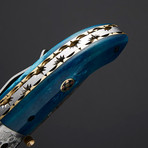 Handmade Damascus Liner Lock Folding Knife // 2740