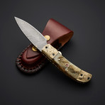 Handmade Damascus Liner Lock Folding Knife // 2743
