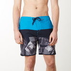 Palm Block 4 Way Stretch Swim Shorts // Blue (M)