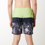 Palm Block 4 Way Stretch Swim Shorts // Lime (S)