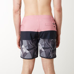 Palm Block 4 Way Stretch Swim Shorts // Pink (2XL)