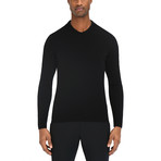 Opulent Long-Sleeve Polo Sweater // Black (M)