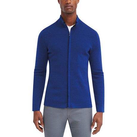 Cavalier Zip Front Sweater // Cobalt Blue (S)