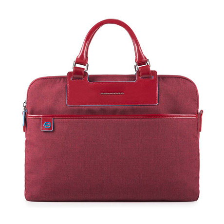 2-Folder Zipped Compartment Briefcase // Red