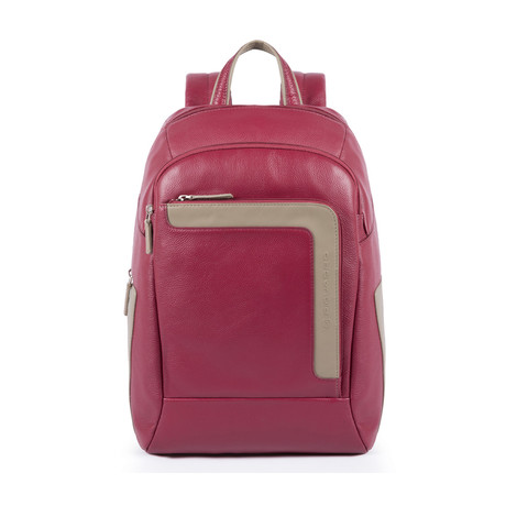 Medium Backpack Leather // Bordeaux + Taupe