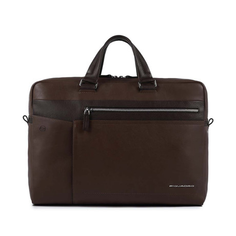 Leather Handle Briefcase // Dark Brown