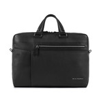 Leather Handle Briefcase // Black