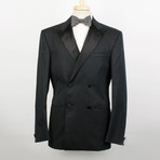 Versace // Wool Db Tuxedo Sport Coat // Black (Euro: 50)