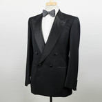Brioni // Wool Double Breasted Tuxedo Suit // Black (Euro: 48)