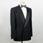 Brioni // Wool Double Breasted Tuxedo Suit // Black (Euro: 48)