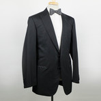 Brioni // Platone Silk Blend Peak Lapels Tuxedo Suit // Black (Euro: 52L)