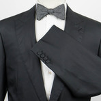 Brioni // Platone Silk Blend Peak Lapels Tuxedo Suit // Black (Euro: 52L)