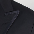 D'Avenza // Wool Satin Trim Tuxedo Dinner Jacket V2 // Black (Euro: 48)