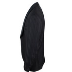 D'Avenza // Wool-Silk Satin Trim Tuxedo Sport Coat // Black (Euro: 51L)