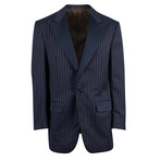 D'Avenza // Wool Peak Lapels Tuxedo Dinner Jacket // Blue (Euro: 55)