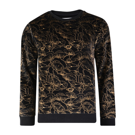Bilpin Printed Velour Sweatshirt // Black (S)