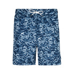 Kanagawa Wave Print Swim Shorts // Navy (S)