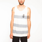 Pineapple Newport Stripe Tank // Blue + White (L)