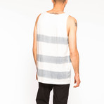 Pineapple Newport Stripe Tank // Blue + White (L)