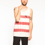 Lobster Newport Stripe Tank // Red + White (XS)