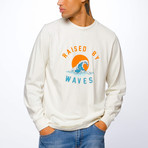 Raised By Waves Varsity Long Sleeve // Antique White (L)