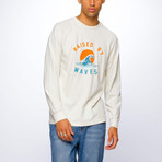 Raised By Waves Varsity Long Sleeve // Antique White (L)