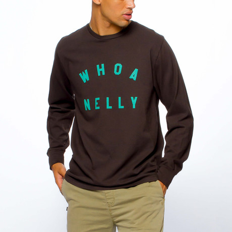 Whoa Nelly Varsity Long Sleeve // Black (XS)