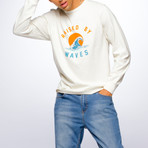 Raised By Waves Varsity Long Sleeve // Antique White (L)