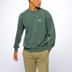 Riot Embroidered Varsity Sweatshirt // Pigment Alpine Green (XS)