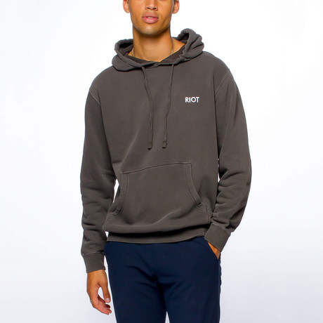 Riot Embroidered Venice Hoody // Pigment Black (XS)