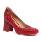 Hearted Studded Block Heel // Red (IT: 39)