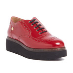 Leather Platform Lace-Up Shoes // Red (IT: 41)