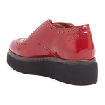 Leather Platform Lace-Up Shoes // Red (IT: 40)