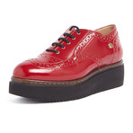 Leather Platform Lace-Up Shoes // Red (IT: 39)