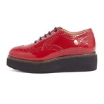 Leather Platform Lace-Up Shoes // Red (IT: 38)