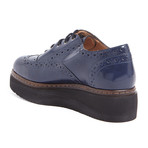 Leather Platform Lace-Up Shoes // Blue (IT: 39)
